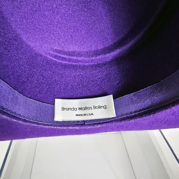 Brenda Waites Bolling Small Purple Wool Felt Hat Tulle Brim main image 7